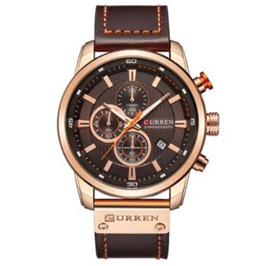 Reloj casual de hombre, reloj de Lujo, Cronógrafo, reloj curren 8291, reloj casual café, Deluxe, Elegante, reloj original