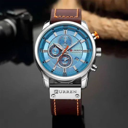 Reloj casual de hombre, reloj de Lujo, Cronógrafo, reloj curren 8291, reloj casual café, Deluxe, Elegante, reloj original