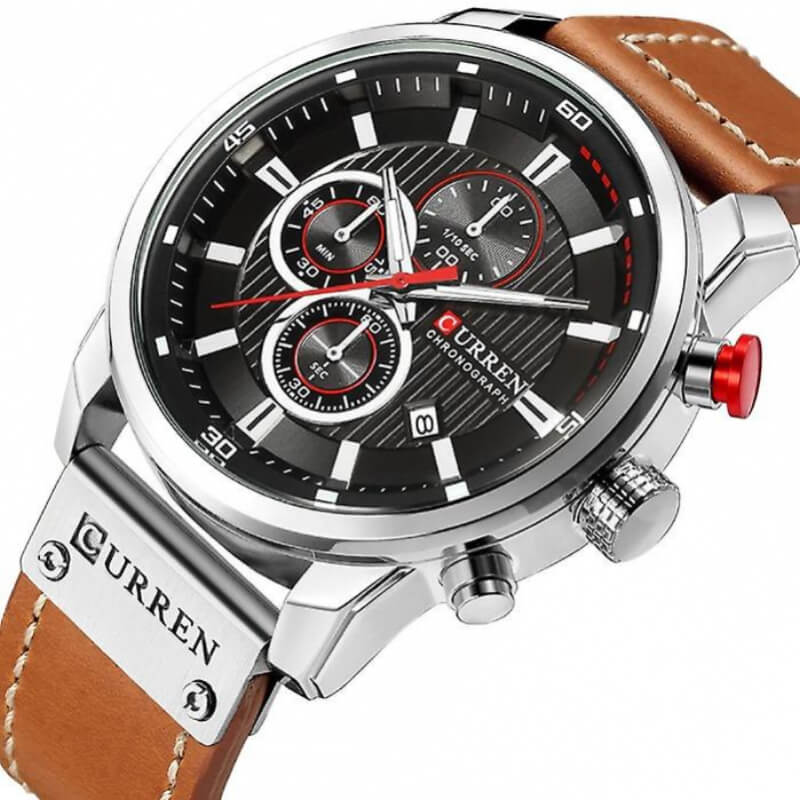 Reloj casual de hombre, reloj de Lujo, Cronógrafo, reloj curren 8291, reloj casual café, Deluxe, Elegante, reloj original