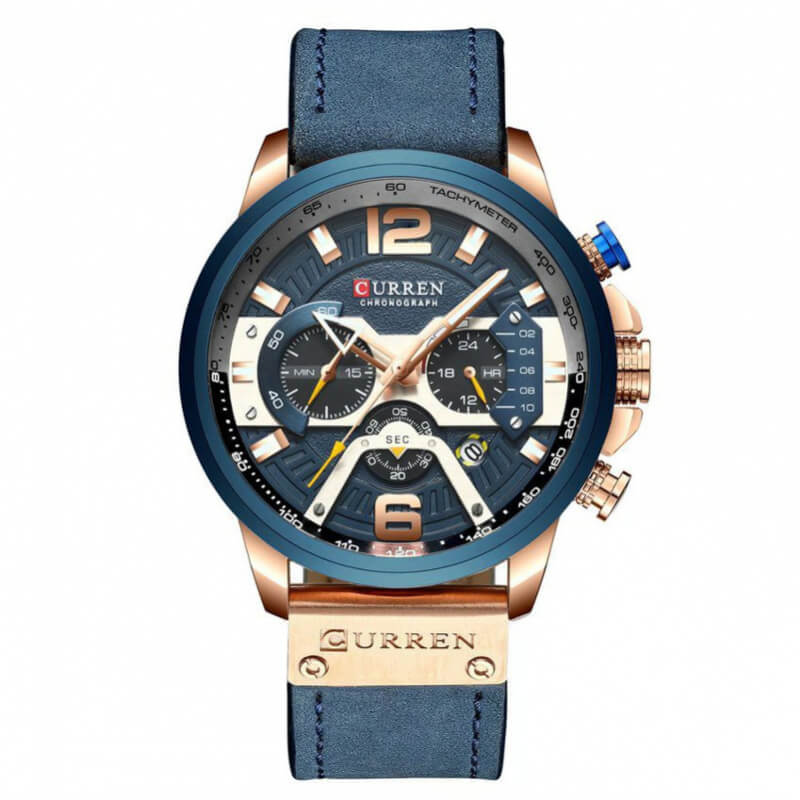 Reloj casual de hombre, reloj de Lujo, Cronógrafo, reloj curren 8329, reloj casual café, Deluxe, Elegante, reloj original